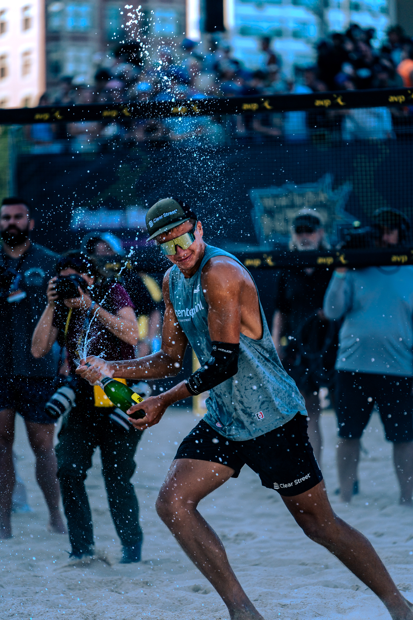 Volleyball celebration - champagne spray